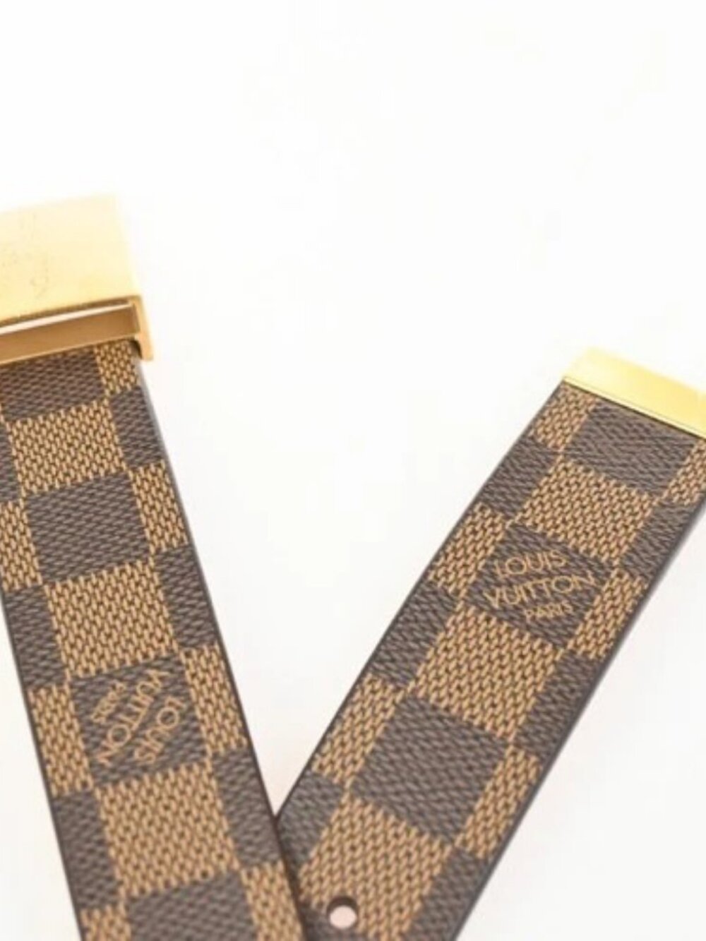 LOUIS VUITTON Santure Carre Belt Damier Ebene Brown GHW France M6802 32KC589 - Picture 9 of 12